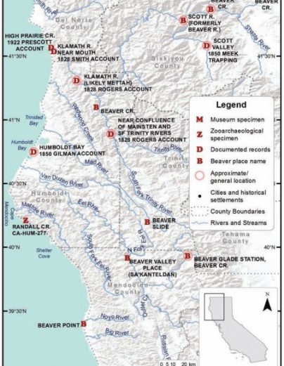 Historical Range of Beaver in Coastal California